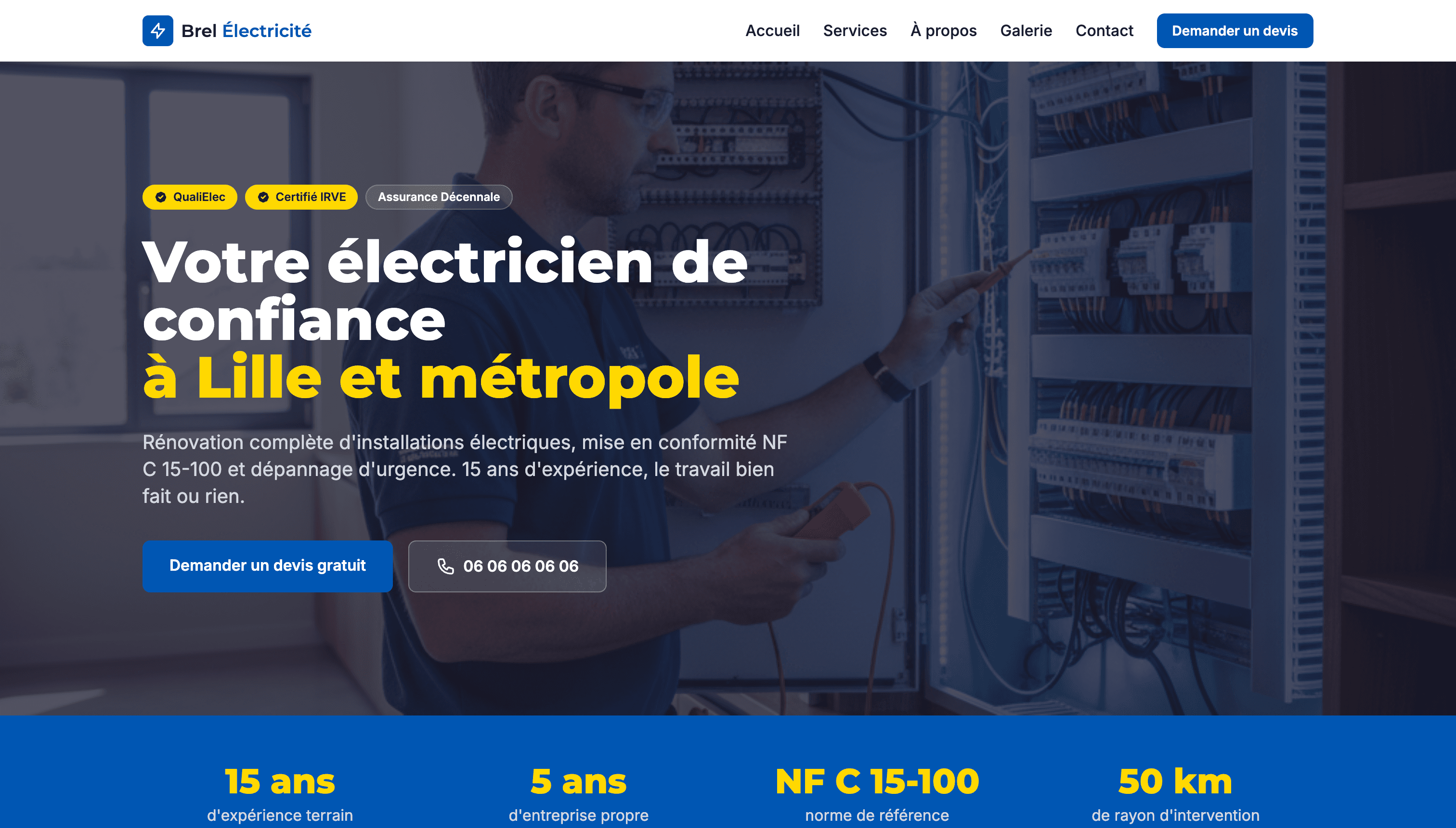 Site vitrine Brel Électricité